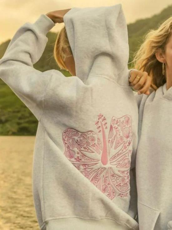 Popular European-Size Embroidered Drop Shoulder Hoodie