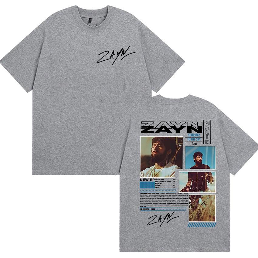 

2026 Singer Zayn Malik Startway To The Sky Tour Merch Tee Shirt Unisex s Women High Quality Vintage Oversized T-shirts Streetwear S