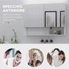 Wall Mirror Cabinet with LED Lights, Open Shelf and Internal Shelf, 80x15x60cm