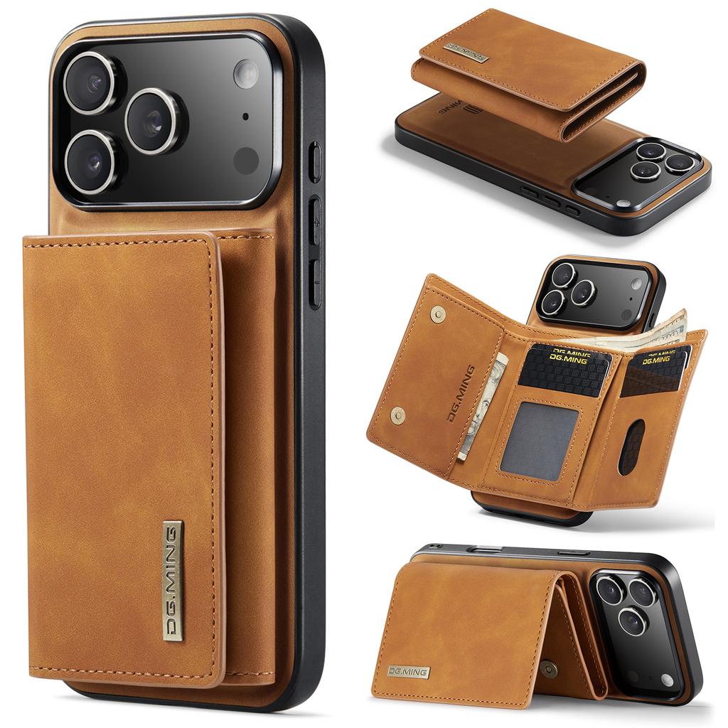 2 In 1 Detachable Magnetic Card Solt Leather Wallet Case For iPhone 17 Pro Max 16 Plus 15 Plus 14 13 12 11 Stand Kickstand Cover
