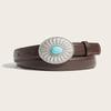 Alloy Round Simple Artificial Gemstone Snap Button Belt For Women Casual Wear