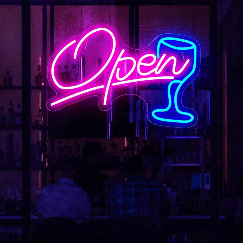 OPEN Neon Sign Bar Lights Neon Signs for Home Bar Led Party Wall Decor USB Powered Man Cave Christmas Halloween Decoration Gifts