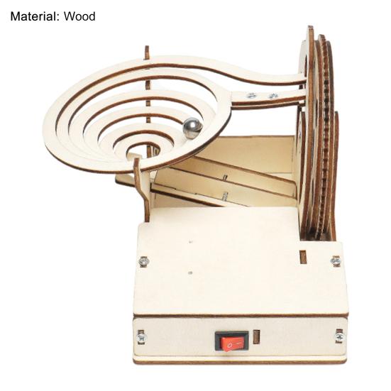 1Set Science Experiment Toy Convenient Creative Universal 3D Wooden Track Ball Model Building Kit for Children