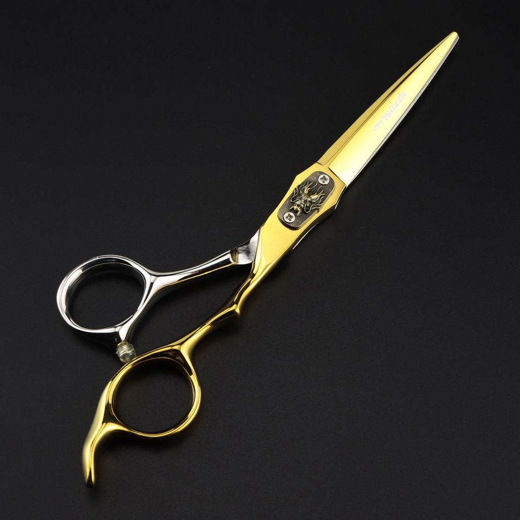 Bright Gold Faucet, Cover Plate, Neptune Hair Scissors, Straight Scissors, Thin Scissors, Special Foreign Trade Explosion For Hair Salons