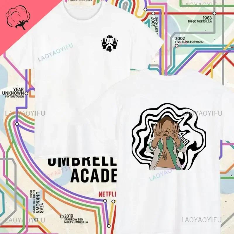 Retro The Umbrella Academy Double Sided Printed Cotton Tshirt Leisure Classic TShirts NoveltyShirt Loose Unique Tops