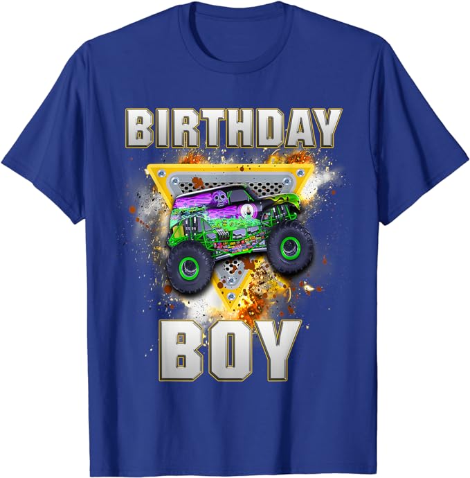 Monster Truck Birthday Boy Monster Truck Are My Jam Lovers T-Shirt Humor Funny Kids Tee Tops Sons Nephew Bithday Novelty Gifts