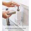 Yamazaki Film Hook Sponge & Bottle Holder, White, Approx. W7 X D7 X H13.5cm (excluding Film Hook), Tower Sponge Holder, Easy Installation, 7147