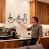 3pcs High Quality Carbon Steel of Creative Coffee Wall Hangings, Coffee Shop Decorations, Home Crafts,Interior Wall Decorations