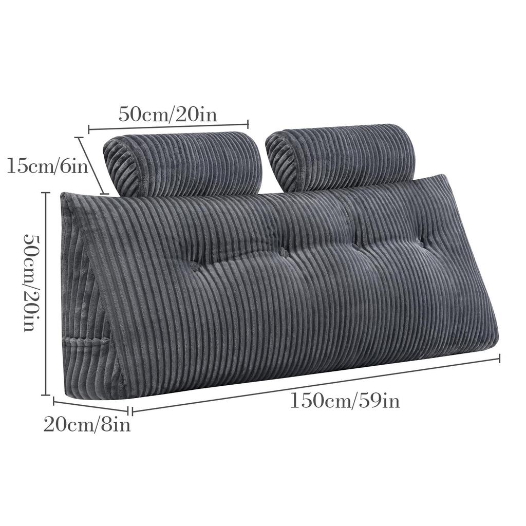 Wedge Headboard Pillow Triangle Cushion Waist Support with Neck Pillow