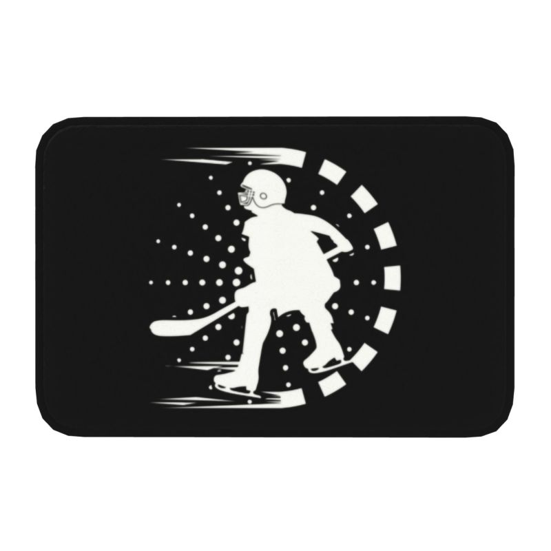 Tapis de porte personnalisé battement de cœur hockey sur glace antidérapant entrée cuisine salle de bain tapis de sol tapis de porte cadeau joueur tapis de salon tapis de sol 40cmx60cm