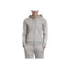 Adidas Striped Sleeve Slim Fit Hoodie With Zipper Women Hoodies Grey EI0683