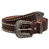[White Fang] Punk Design Studded Buckle Belt - Stylish Fashion for Men and Women BTA311 (Brown)