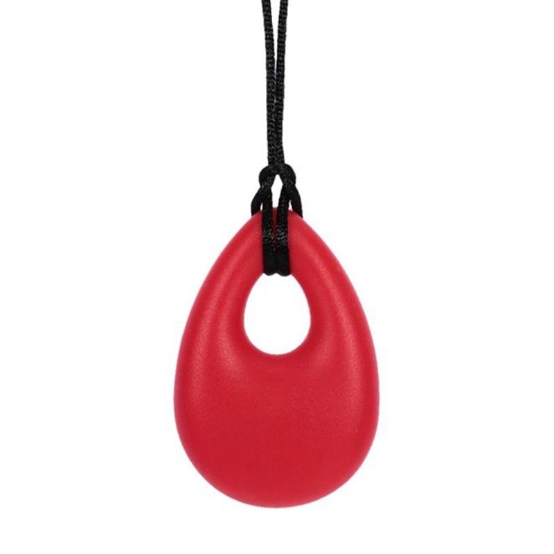 Teardrop Pendant Baby Teething Necklace Silicone Teether Autism Sensory Chewing