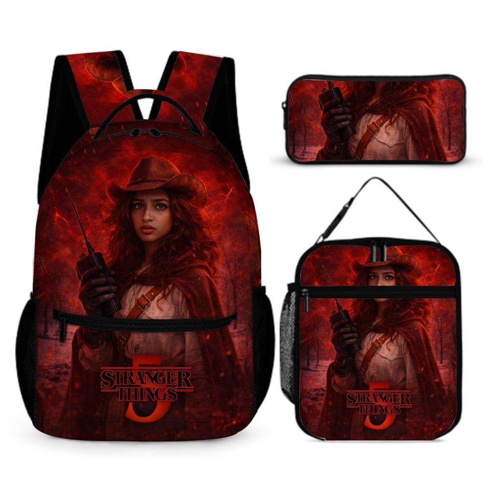 Stranger Things 5 Student School Bag 16 Inch Sticker Bag Backpack Stranger Things5 Large Capacity Student Shoulders