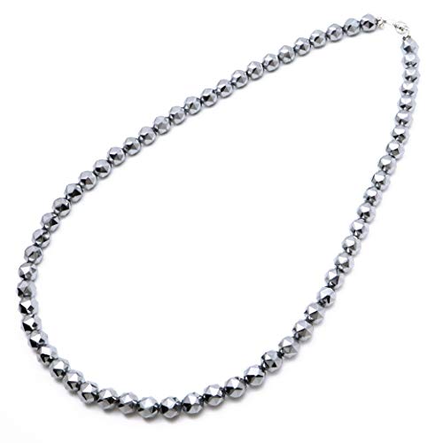 [GOLD STONE] Terahertz Crystal Necklace, 8mm, Star Cut, Easy to Wear, Magnetic Type, Approximately 50cm Long