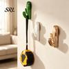 Cactus Adhesive Hooks Cute Hook, Nail-Free Resin Strong Load-Bearing Hanger, Nail Free Wall Mount Organizer for Kitchen Towels Keys Bathroom