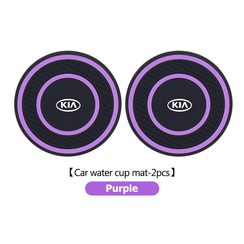 MYMX8 For KIA 2PC Car Coaster Water Cups Slot Non-Slip Pads Auto Interior Accessories Cerato Proceed Venga Stonic Picanto Sorento K5