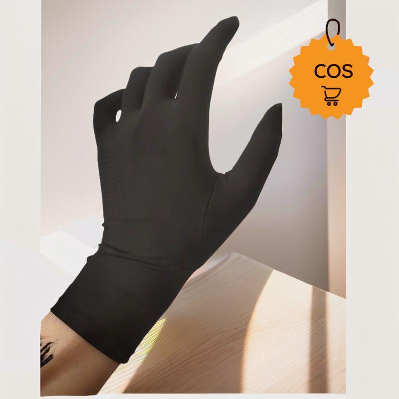 

Black White in Thin Section Cosplay Two-Dimensional Etiquette Jewelry Store Stretch Luxury Student s Watch Performance Gloves Black COS gloves (Plus size hand large recommend)