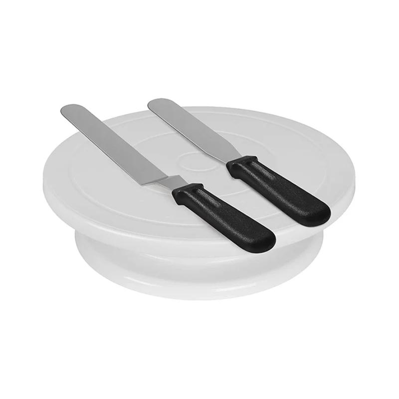 Cake Decorating Kit Cake Turntable Set DIY Mold Rotating Stable Anti-skid Round Cake Table Adjustable Screed Scraper Kitchen Bak