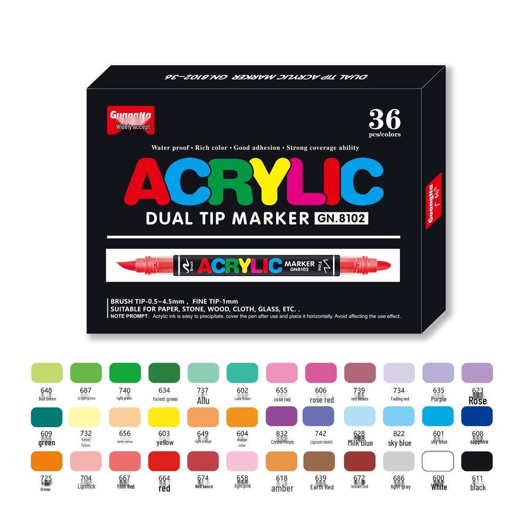 Breite Kollektion 8102 Acryl Doppelspitz-Marker-Set - 168 Farben für DIY-Kunst, Malerei und Graffiti, Stapelbare Pinselstifte