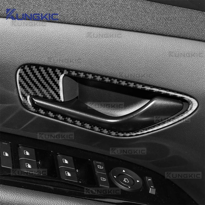 Real Soft Carbon Fiber Sticker For Hyundai Tucson NX4 2022 2023 2024 2025 2026 2027 Car Interior Door Dandle Frame Interior Trim.