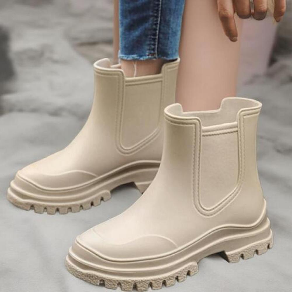 New ArrivalS Open Run Women S Waterproof Chunky Sole Short Rain bootS