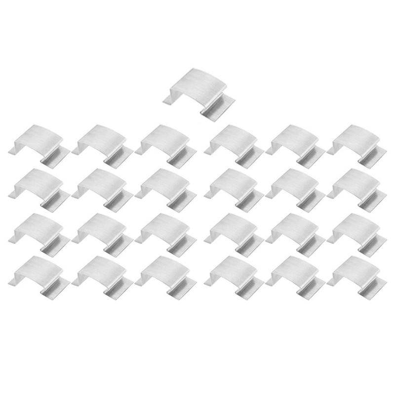 

25/50 шт. Зажим для стеклянной панели из нержавеющей стали, атмосферостойкий зажим для крепления теплиц 25ммx10ммx15мм для садоводства