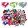 20pcs 21x16mm Acrylic Heart Beads Shiny Sweet Plated Color Loose Beads For Jewelry Making DIY Necklace Phone Key Chain Supplies