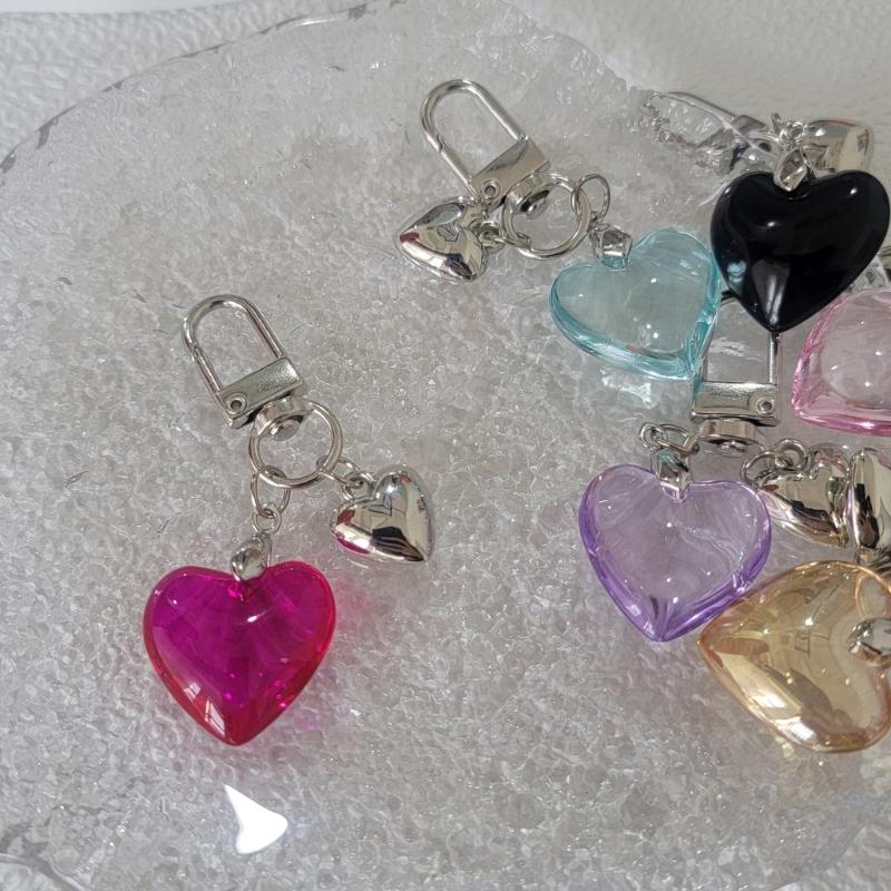 Heart Keychains Handmade Key Jewelry Heart Key Holder Alloy Material Key Ornament Bag Pendant Perfect Gift for Woman Man