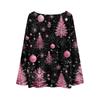 Ladies' Fashionable Casual Long Sleeved Christmas Printed Round Neck Knitted Yarn