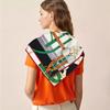 90cm Twill Silk Scarf Shawl Luxury Brand Flower Belt Print Square Scarves Women Hijabs Bandana Silk Foulards Neckerchief