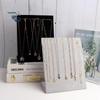 L-Shaped Necklace Display Stand: Velvet Jewelry Storage with Inclined Hook