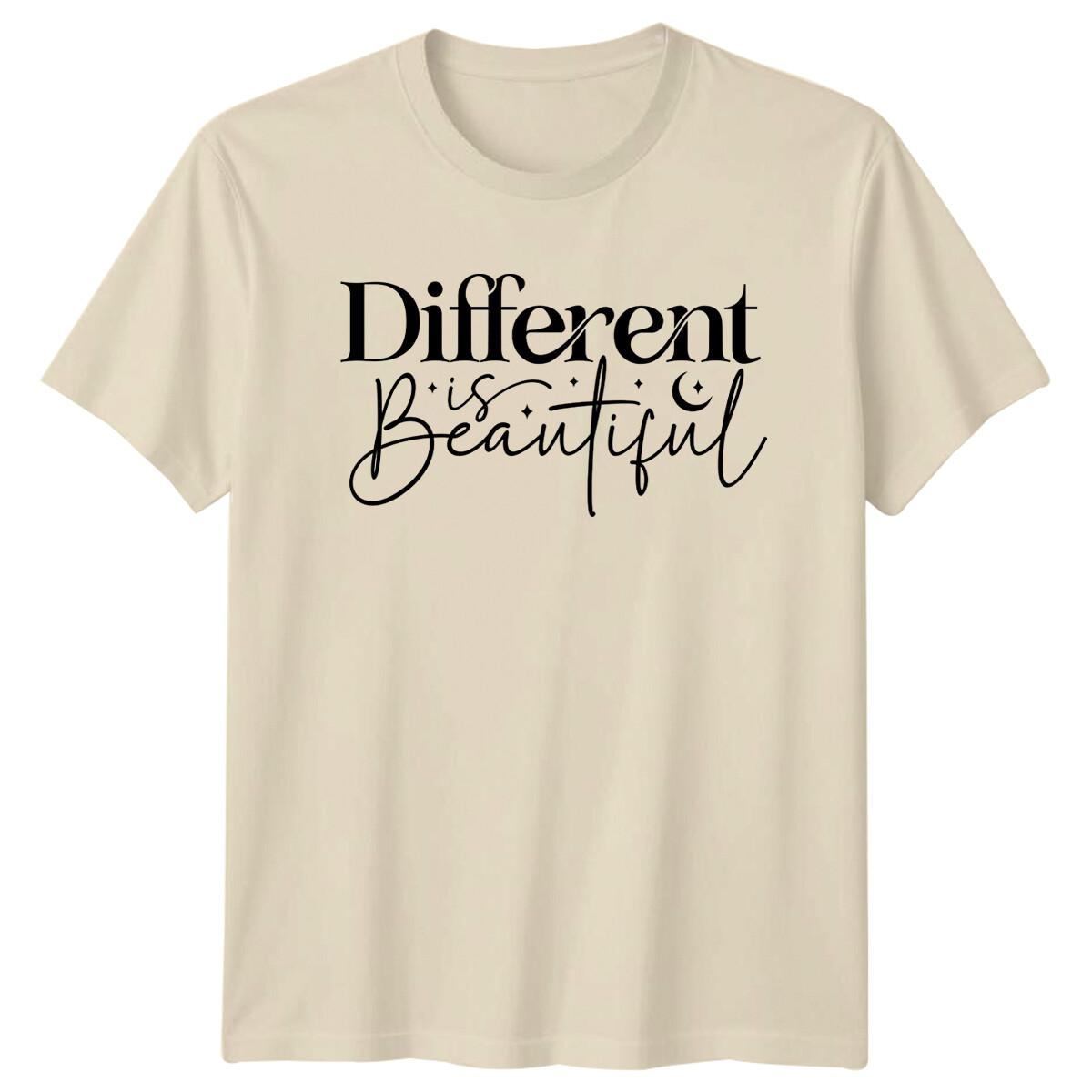 Different Is Beautiful Boho Positive Quote Graphic Design T-Shirt XXXXL