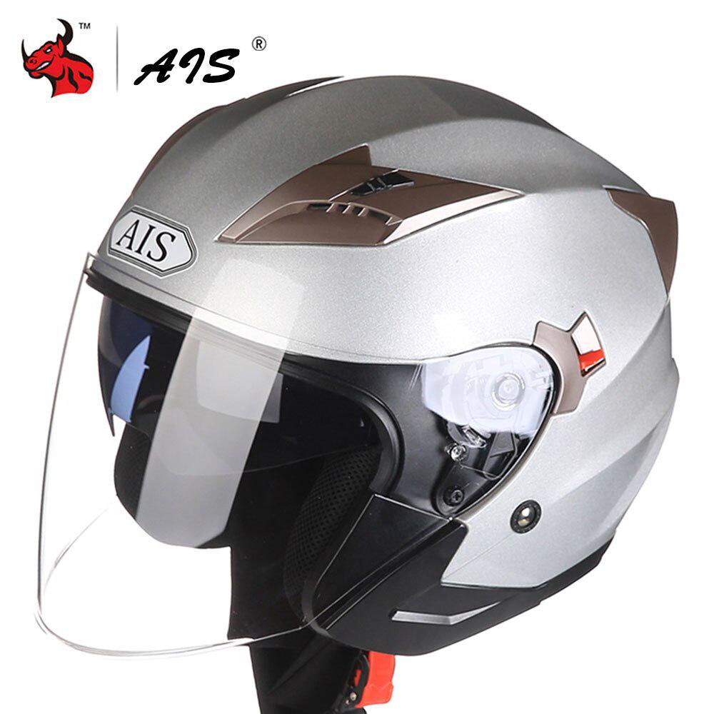 Buy AIS Helmet Moto Open Face Capacete Moto Helmet ABS Helmets Double