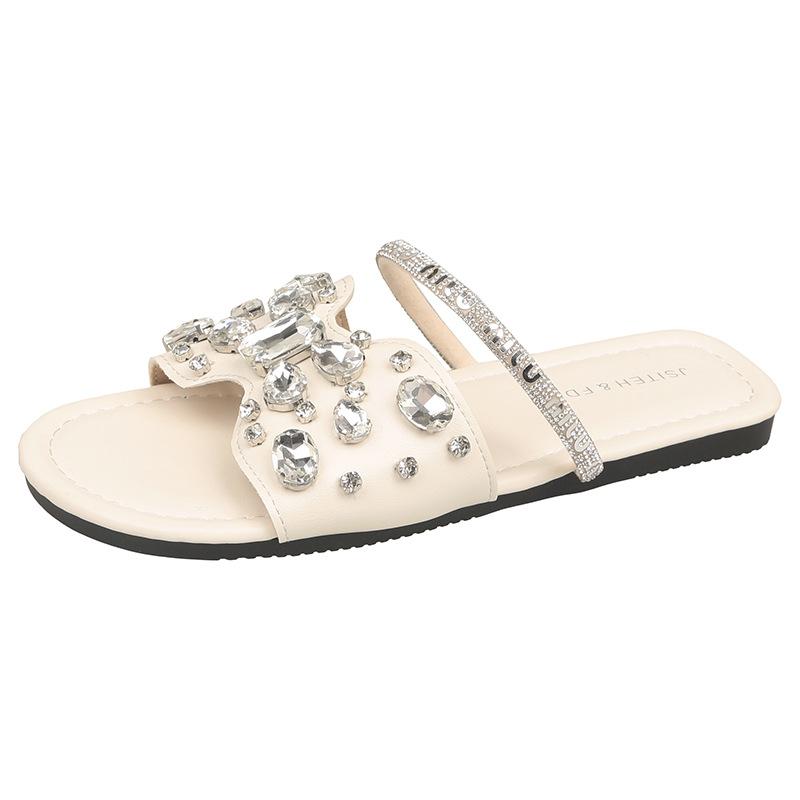 

Retro fairy flat-bottomed slippers female 2025 summer new comfortable and non-slip outer wear versatile fashion soft high-end sandals 35