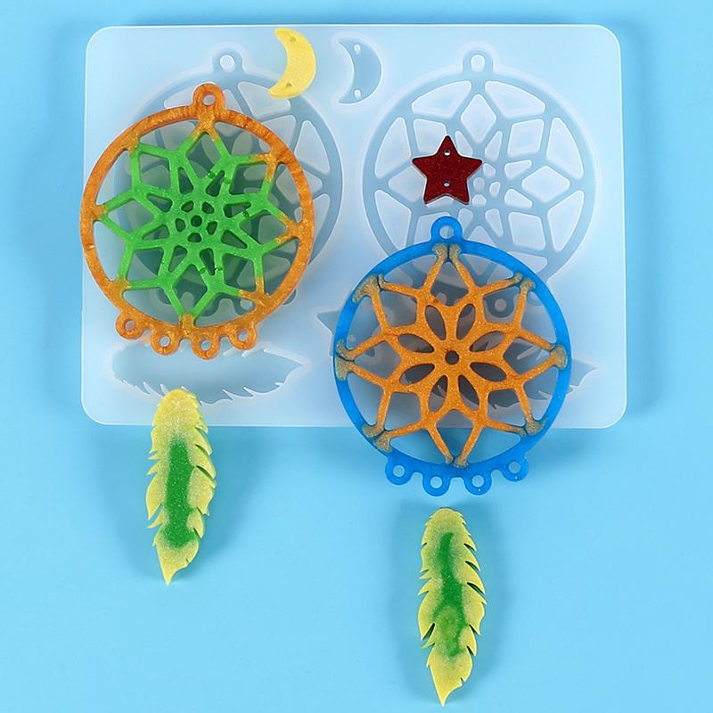WTEMPO Silicone Resin Molds Kit with 66pcs Silicone Molds Keychain Rings Resin Jewelry Casting Mold for DIY Craft Jewelry Making