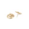 CHANEL Classic Double C Logo Diamond Ring Metal Earrings Women's Gold