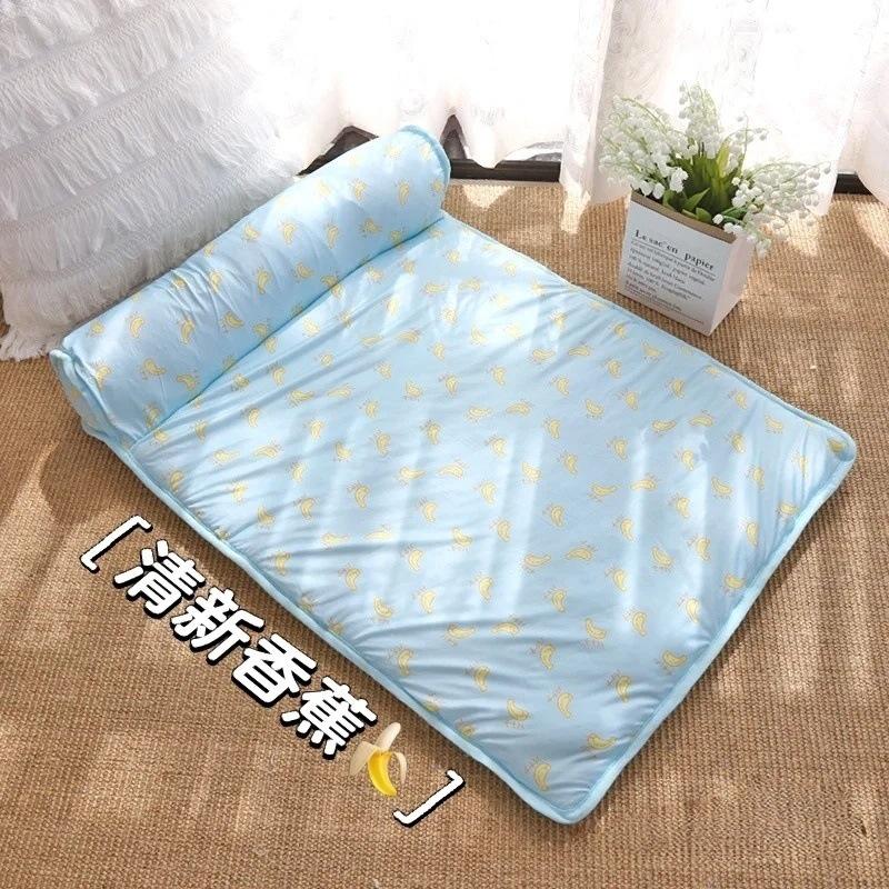 Pet Cooling Ice Silk Mat: Waterproof, Rattan Design for Cats & Dogs, All Seasons