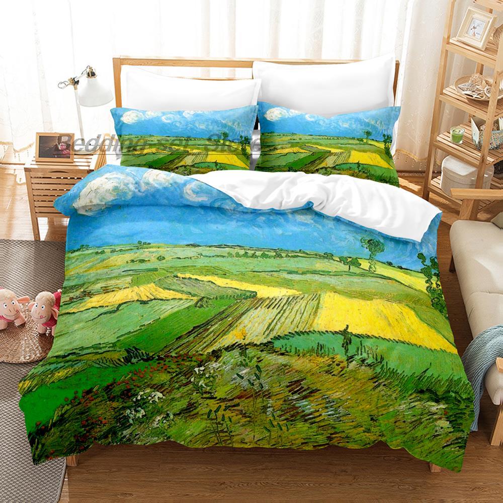 Van Gogh Bedding Collection Single Twin Full Queen King Size Bed Collection Aldult Kid Bedroom Duvetcover Collections 3D Retro Classic Bed Sheet Set