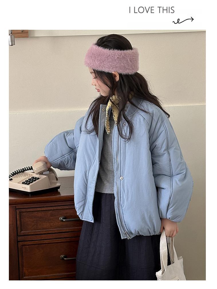 Girls' Trendy Quilted Cotton Baseball Jacket - Autumn/Winter 2025 Kids' Fashion Outerwear
