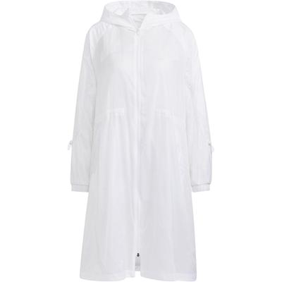 Giacca a Vento Sportiva con Cappuccio Monocolore di Media Lunghezza Neo Donna Capospalla Bianco HM7415