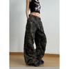 New Military Green Camouflage Multi-pocket Jeans for Men and Women 2026, Straight Loose Hip-hop High-waisted Wide-leg Pants