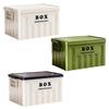 Lidded Storage Bin Utility Crate and Handles Storage Box with Lid Container for