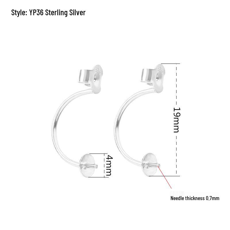 

S925 Sterling Silver DIY Earring Accessories: Pearl Clips, Dangle Settings, 18K Gold Handmade Ear Jewelry 925 Silver