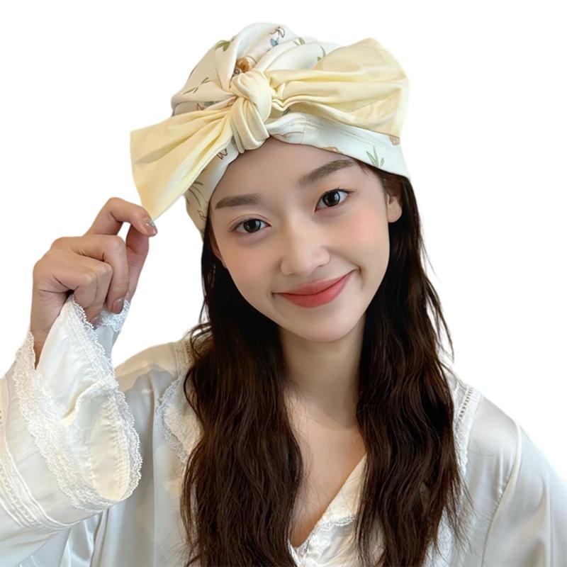 

Стильная шапка для кормящих мам, головной убор, шапка для новоиспеченных мам, мягкий хлопок, удобный головной убор, шапка с бантом для послеродового периода жёлтый