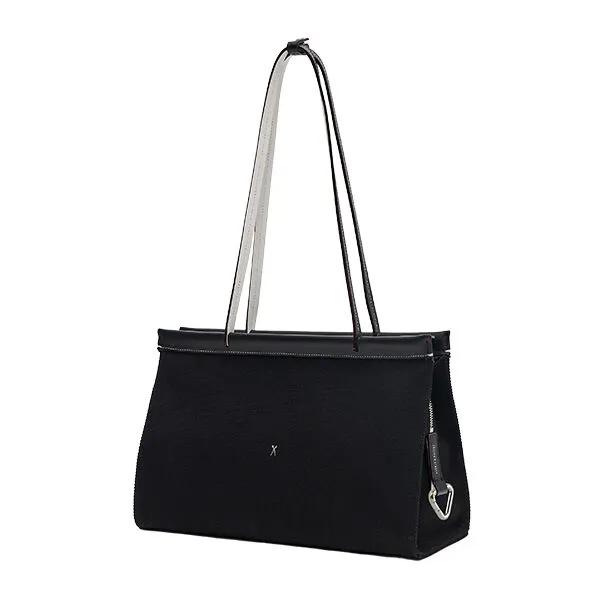 Diana Canvas Shoulder Bag M Black