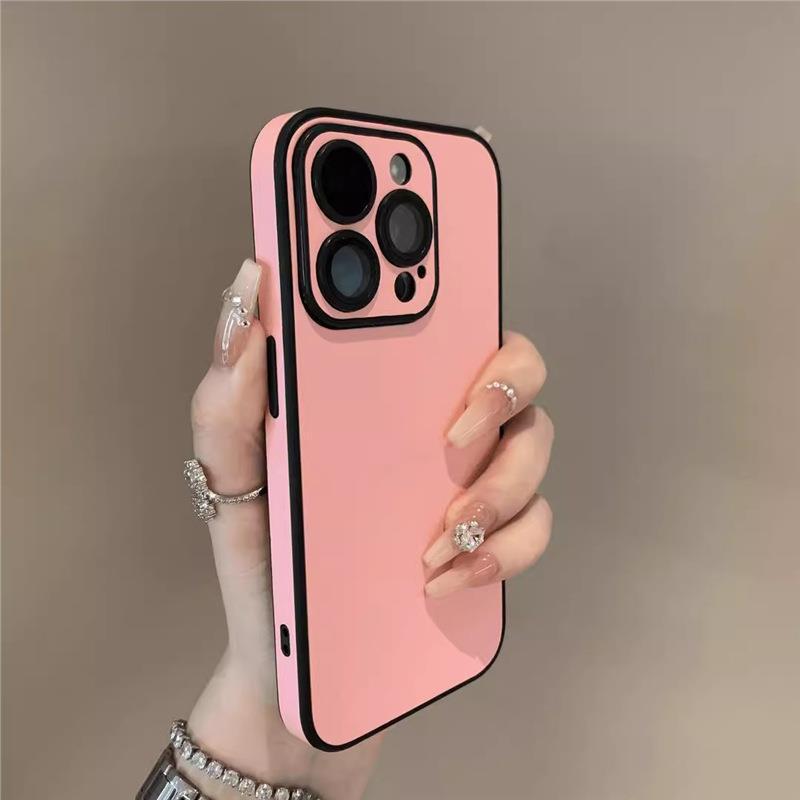 

Pure Pigment Leather iPhone 17 Case, Compatible with Apple 16 Pro Max, Full Lens Coverage, Anti-Drop. 16 розовый