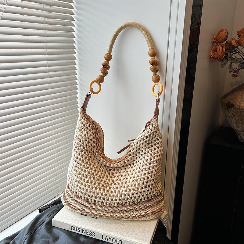 Large Capacity Woven Tote Bag Women's Versatile New Shoulder Messenger Bag Seaside Vacation Wind Beach Bag