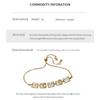 18K Gold-Plated Zircon Letter Pull-Out Bracelet: Elegant High-End Fashion Accessory