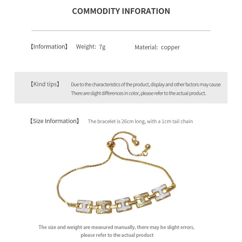 18K Gold-Plated Zircon Letter Pull-Out Bracelet: Elegant High-End Fashion Accessory